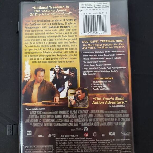 National Treasure, 2004 Film, Movie, [FS DVD] - Picture 3 of 3